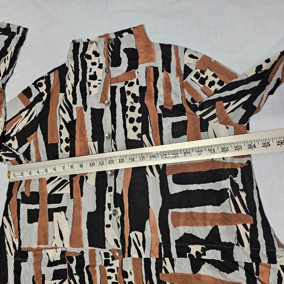 Chalet et ceci Button Up Asymmetric Top Shirt Women Size L - Picture 8 of 15